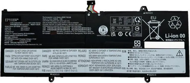 Main image of EPYOBW L21D4PE1 Laptop Battery 59Wh 3815mAh 4-Cell 15.52V Compatible with Lenovo Yoga 6-13ALC7 / Yoga 6-13ABR8 Series L21C4PE2 L21M4PE2
