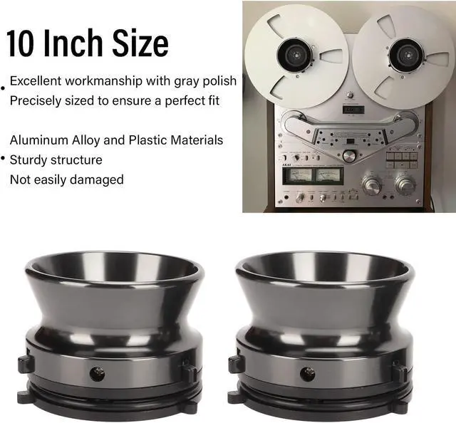 Alt view image 3 of 5 - 1 Pair Nab Hub Adapters, 10 inch Reel to Reel Tape Nab Hub Adapter for StuderReVox for Akai for Teac, Polished Aluminium Nab Hub Device