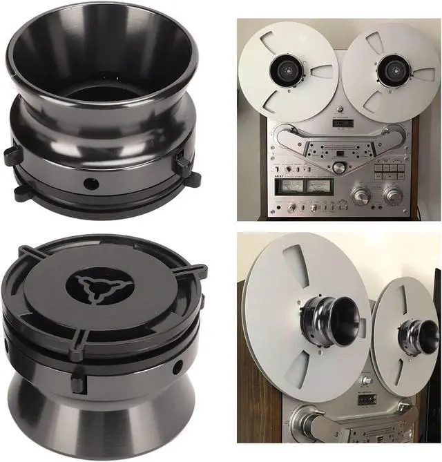 Alt view image 4 of 5 - 1 Pair Nab Hub Adapters, 10 inch Reel to Reel Tape Nab Hub Adapter for StuderReVox for Akai for Teac, Polished Aluminium Nab Hub Device