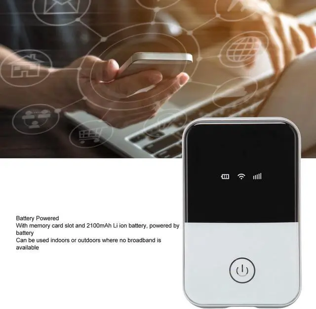 Alt view image 5 of 5 - 4G LTE Mobile Router with SIM Card Slot, 150Mbps Unlocked Portable WiFi Hotspot Devices for PC Phone Travel Business, Support B2 B4 B5 B12, Up to 10 Users