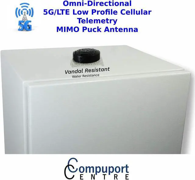 Alt view image 5 of 5 - CompuPort 5G LTE MIMO Omni-Directional Puck Antenna with Dual-Diversity SMA Male connectors with 15' Cables for LTE/ 4G/5G Wireless modems Works with Sierra, Teltonika, Peplink, Microhard & DiGi