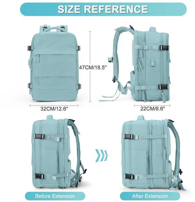 Alt view image 2 of 5 - Casual Backpack Traveling Backpack, A-blue, Expandable, Travel Backpacks