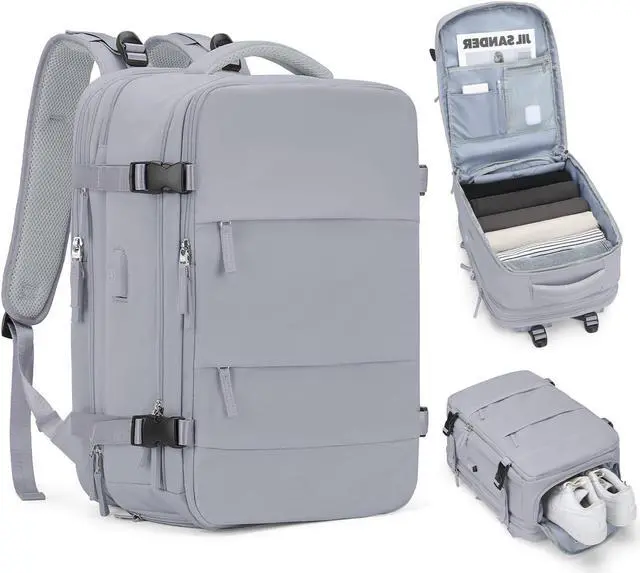 Main image of coofay Expandable Backpack For Traveling On Airplane Carry On Backpack Flight Approved Personal Item Travel Backpack For Women Men Airline Approved Gym Bag With Shoe Compartment Travel Weekender Bag