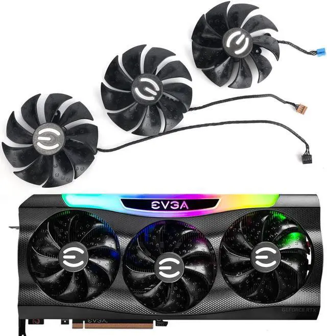 Main image of Coolerage 87mm 12V 0.55A 4Pin PLD09220S12H RTX3070 RTX3080 RTX3090 FTW3 Graphics Card Fans for EVGA RTX 3070 3080 Ti 3090 FTW3 Ultra Gaming GPU Cooler (Full set-3pcs)