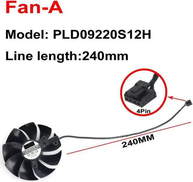 Alt view image 4 of 5 - Coolerage 87mm 12V 0.55A 4Pin PLD09220S12H RTX3070 RTX3080 RTX3090 FTW3 Graphics Card Fans for EVGA RTX 3070 3080 Ti 3090 FTW3 Ultra Gaming GPU Cooler (Full set-3pcs)