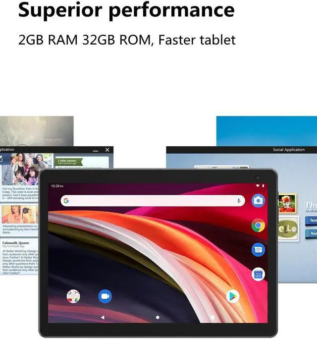 Alt view image 2 of 5 - COOPERS Tablet 10 inch, Tablets Android 12, Quad-Core Processor 32GB Storage Tablet Computer, 2GB RAM, 8MP Camera, AM, FM, WiFi, IPS Screen 6000mAh Long Battery Life Tableta