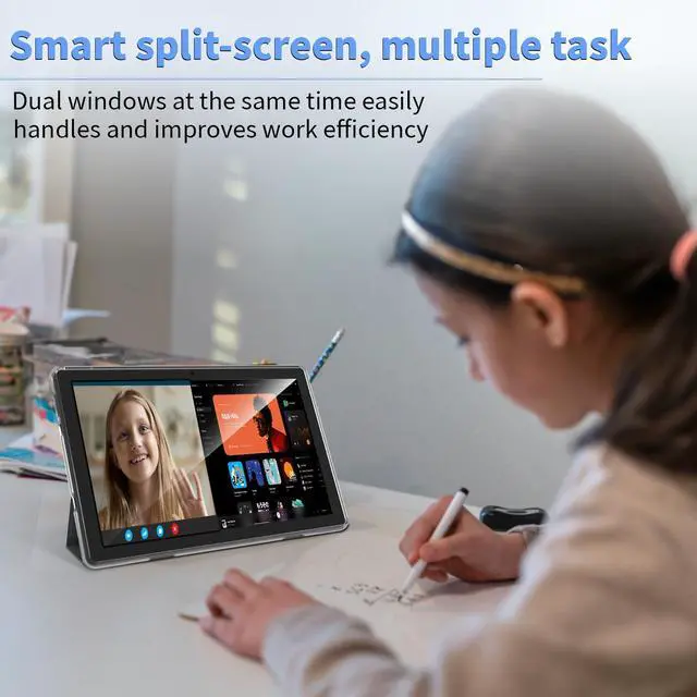 Alt view image 5 of 5 - Android 13 Tablet 2023 New 10 Inch Tablets with 6GB RAM + 64GB ROM + 1TB Expanded Ouad-Core, 2 in 1 Tablet with Keyboard Mouse WiFi 6 Bluetooth, GMS Certified IPS Touch Screen Tablet - Blue Set