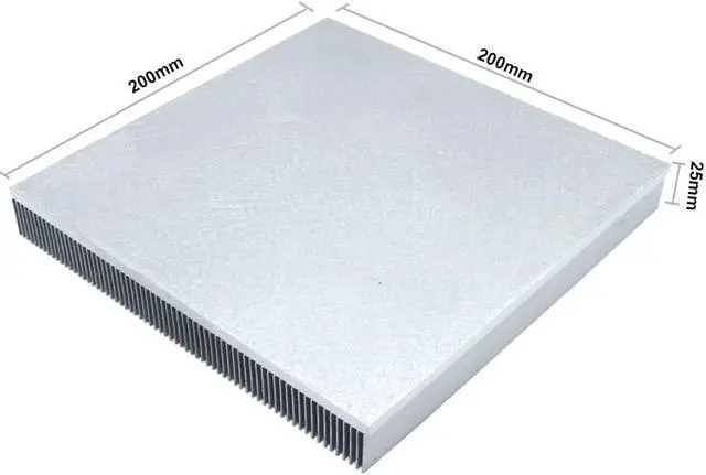 Alt view image 2 of 4 - Large Aluminum Heatsink 200 x 200 x 25mm / 7.87 x 7.87 x 0.98inch Skiving Fin Heat Sink Radiator Cooling Cooler for Electronic Chip LED LCD Heat Dissipation