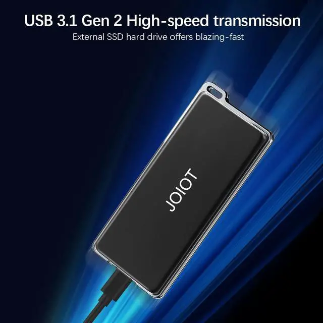 Alt view image 2 of 5 - JOIOT 500G Portable External SSD USB 3.1 Type C Flash Drive External Solid State Drive Portable SSD Type A to C Cable for PC/Laptop/Mac/Android/Linux