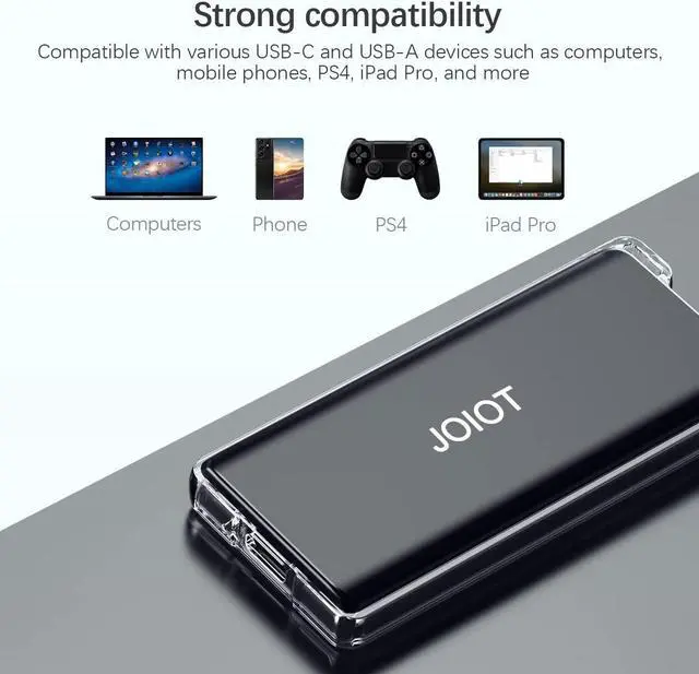 Alt view image 3 of 5 - JOIOT 500G Portable External SSD USB 3.1 Type C Flash Drive External Solid State Drive Portable SSD Type A to C Cable for PC/Laptop/Mac/Android/Linux