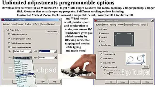 Alt view image 5 of 5 - Ergo Touchpad Buttons ETP001BTP Low Profile - Plug-n-Play, just Plug it in for Basic Mouse Functions and Glide Extend for Unlimited Drag-n-Drop.