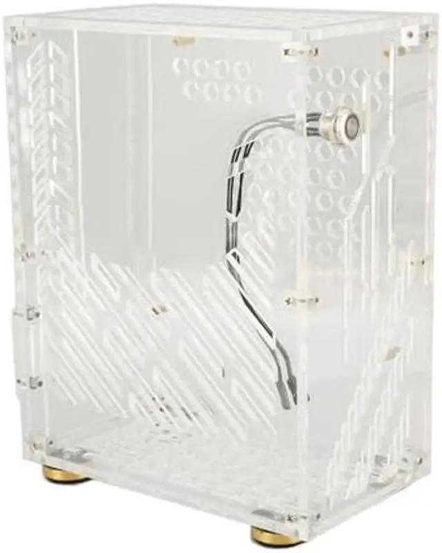 Alt view image 4 of 4 - Mini ITX Case 4.3L with Clear Acrylic Panel, 360 Degree Cooling, Cushioning Foot Pads, Perfect for FLEX 1U Power and 2.5in SSD, Compact Mini PC Case (Transparent)