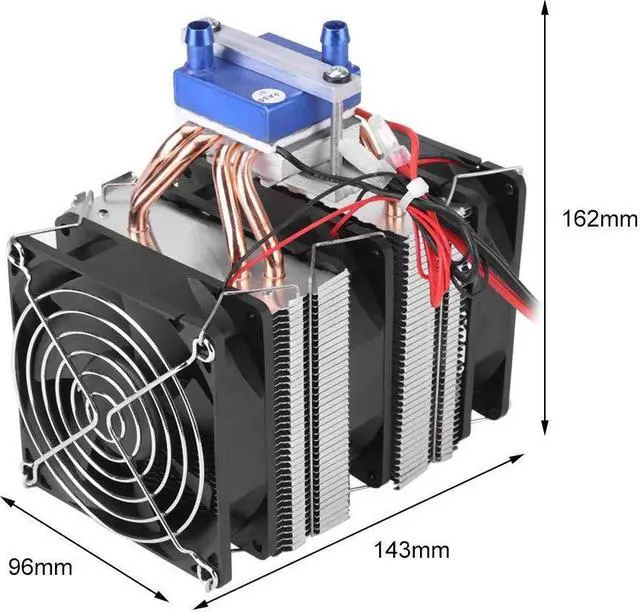 Alt view image 2 of 5 - DC 12V Thermoelectric Cooler Peltier System Semiconductor Refrigeration DIY Water Cooling System Cooler Device with Fan for Fish Tank(120W for 30L Tank)