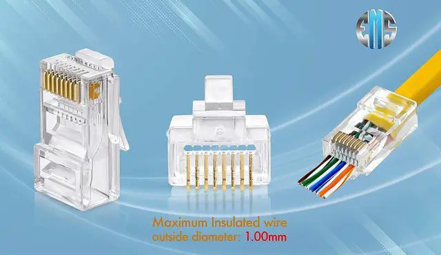 Alt view image 3 of 5 - Bundle - 2 items: RJ45 Crimp Tool + 200 Pack of Cat5e Pass Through Connectors.