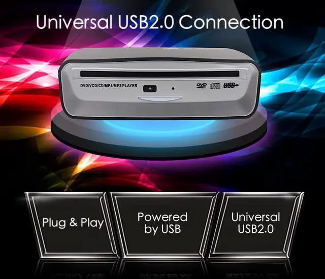 Alt view image 2 of 5 - USB External Car DVD/VCD/CD Player Universal USB Connection Plug and Play for Car Android Navigation PC Laptop TV MacBook Pro Handy Portable CD Player