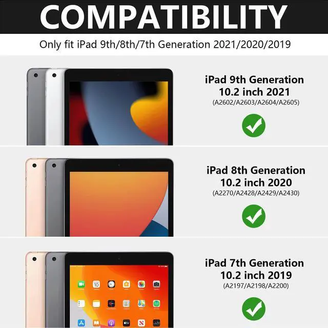 Alt view image 2 of 5 - KBCASE Touchpad Keyboard Case for iPad 9th/8th/7th 10.2 inch, Backlit Trackpad Keyboard, 360degRotatable Case with Pencil Holder for iPad 9th/8th/7th Gen (Black)