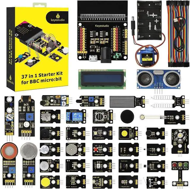 Main image of KEYESTUDIO 37 Sensors in 1 Box Starter Kit for BBC micro bit with Tutorial (without Microbit Board), Compatible with V1.5, V2 Microbit Sensor Kit Accessories Programming Gift for Kids Adults