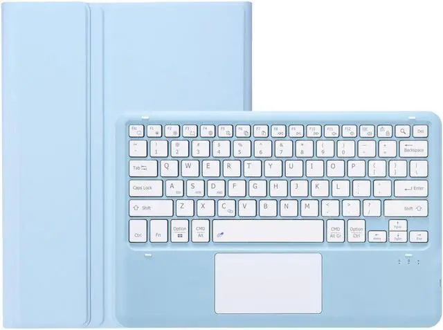 Alt view image 3 of 5 - AnMengXinLing Keyboard Case for Galaxy Tab S9 FE 5G 10.9 Inch/Galaxy Tab S9 11 Inch 2023, Detachable Touchpad Keyboard with S Pen Holder Cover for Galaxy Tab S9FE/S9 2023 Tablet (Sky Blue)
