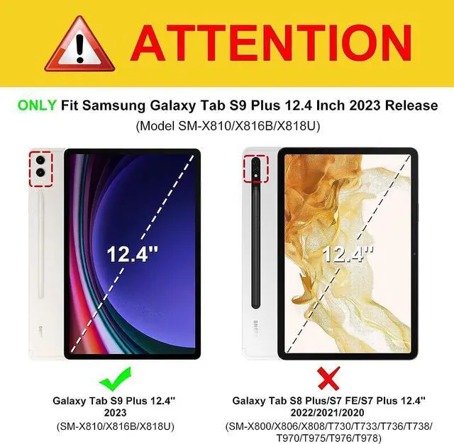 Alt view image 2 of 5 - Keyboard Case for Galaxy Tab S9 Plus/ S9 FE Plus 5G 12.4 Inch Tablet 2023 - Touchpad Detachable Keyboard with S Pen Holder Cover for Galaxy Tab S9 FE+ Plus/Galaxy Tab S9+ Plus (Mint Green)