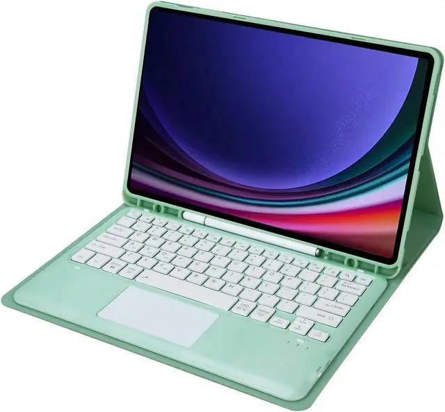Alt view image 3 of 5 - Keyboard Case for Galaxy Tab S9 Plus/ S9 FE Plus 5G 12.4 Inch Tablet 2023 - Touchpad Detachable Keyboard with S Pen Holder Cover for Galaxy Tab S9 FE+ Plus/Galaxy Tab S9+ Plus (Mint Green)