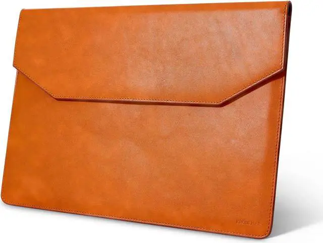 Main image of Kronemar 16 inch Premium Full-grain Leather Laptop Sleeve Case - Compatible with MacBook Pro M1/M2/M3/M4 (2019-24) & Air 15-inch (2023-24) - Loose Fit, Razer Blade 15, Microsoft Surface Laptop 3 - Tan