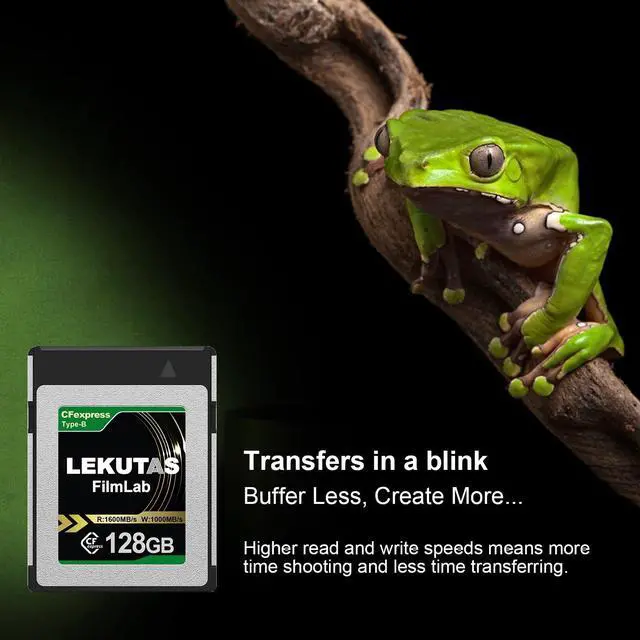 Alt view image 4 of 5 - LEKUTAS 128GB CFexpress Type B Memory Card, R1600MB/s W1000MB/s CFX xqd Cards Type B for Cameras 8K RAW, Compatible with Nikon Z6/Z7/D6, Canon EOS-1DXMark III/EOS-R5, Panasonic S1/S1R, DJI Ronin 4D