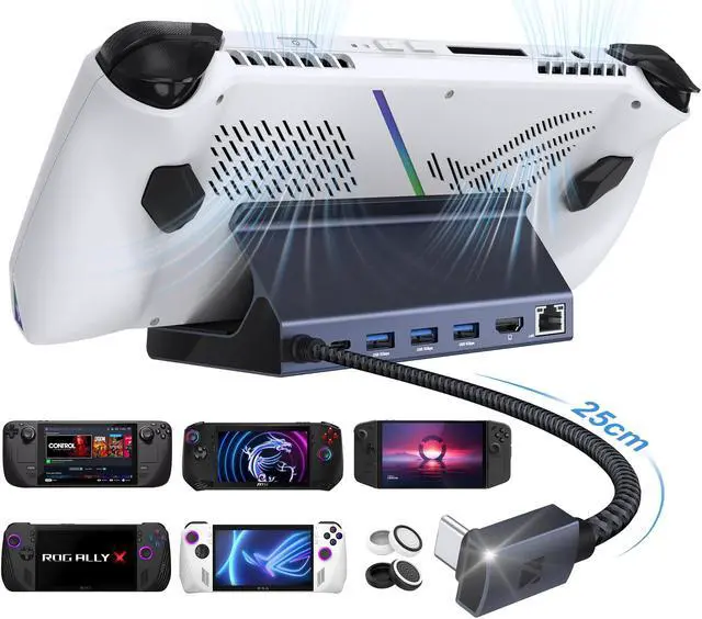 Main image of iVANKY 8-in-1 Docking Station for ASUS ROG Ally X/Valve Steam Deck OLED/Lenovo Legion Go/MSI Claw, ROG Alloy/Stream Deck Dock Hub with HDMI 4K@60Hz, 1Gbps Ethernet, 3*USB-A 3.0, 100W USB-C Charge
