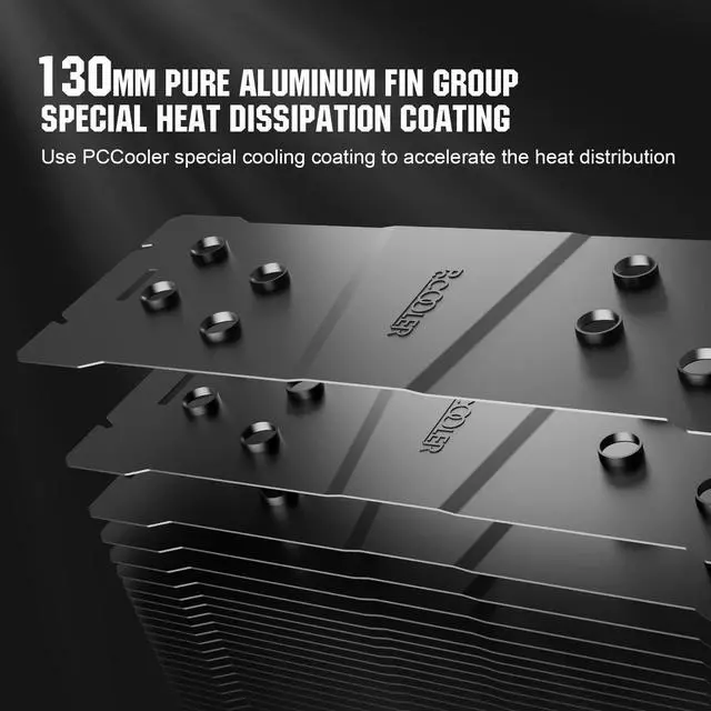 Alt view image 4 of 5 - CPS K4 Edition High-Performance CPU Air Cooler, PCCOOLER 130mm PWM Turbo Fans, 230W TDP, 12.8W/m. k Thermal Paste, Anti-Gravity 4 Heat Pipes for AMD Ryzen AM4/AM5 Intel LGA1700 (K4 BK)