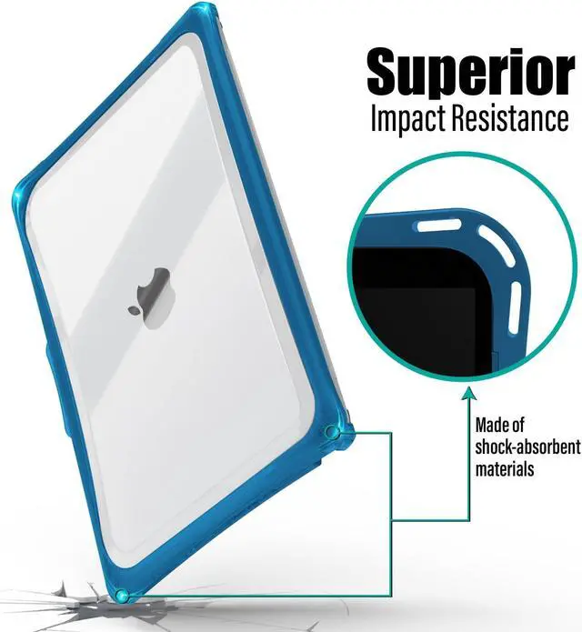 Alt view image 3 of 5 - IBENZER Heavy Duty Case for 2024 2023 2022 M2 M1 MacBook Pro 13 inch A2338 A2289 A2251 A2159 A1989 with Screen Film&Keyboard Cover, Hexpact Case for 2024-2016 Mac Pro 13, Navy Blue, HPE-T13NVBL+2