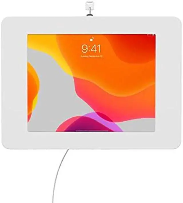 Alt view image 3 of 5 - Locking iPad Wall Mount - CTA Anti-Theft Small Locking Tablet Enclosure w/ Key Lock & Interior Cable Routing for iPad Mini 1, 2, 3, 4, 5, 6, Samsung Tab A 8'', Lenovo Tab E8 - White- (PAD-PSWW)