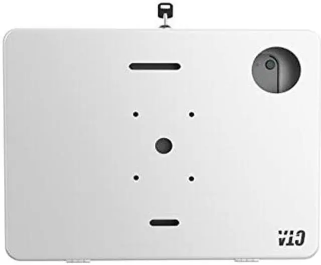 Alt view image 4 of 5 - Locking iPad Wall Mount - CTA Anti-Theft Small Locking Tablet Enclosure w/ Key Lock & Interior Cable Routing for iPad Mini 1, 2, 3, 4, 5, 6, Samsung Tab A 8'', Lenovo Tab E8 - White- (PAD-PSWW)