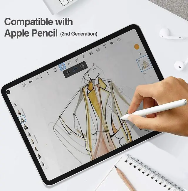 Alt view image 4 of 5 - ProCase iPad Air 4 10.9 Inch 2020 / iPad Pro 11 2020 Privacy Screen Protector Bundle with iPad Air 4 Case 10.9 Inch 2020 with Tablet Sleeve Case