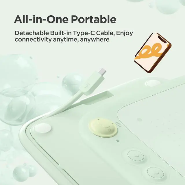 Alt view image 4 of 5 - Drawing Tablet for Android Phone with 6 Hot Keys,UGEE Q6 6.5x4 inch Art Tablet with 8192Levels Battery-Free Stylus,Drawing Pad Compatible with Mac/Windows/Chrome for Drawing/Online Class/Office Notes