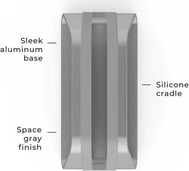 Alt view image 4 of 5 - HumanCentric Vertical Laptop Stand for MacBook, Compatible with MacBook Pro Stand, MacBook Air Stand, Laptop Holder for Apple Laptop Desk Stand, Laptop Vertical Stand, MacBook Stand in Space Gray