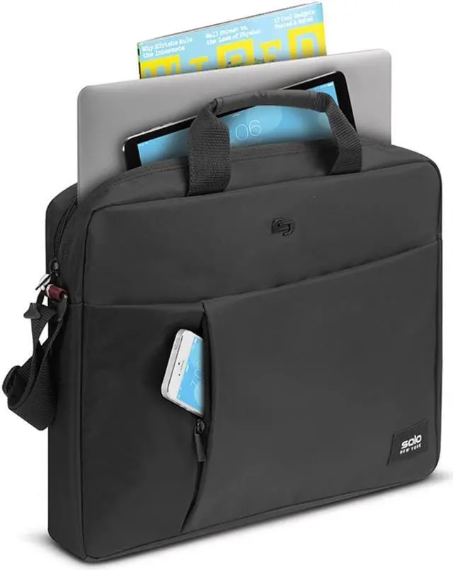 Alt view image 2 of 5 - Solo New York Lead Slim Briefcase, Black, Fits up to 15.6" Laptop