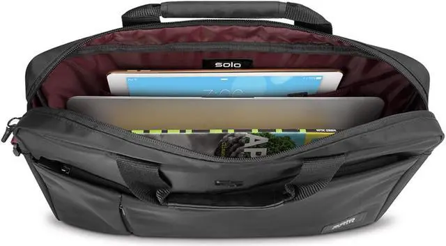 Alt view image 3 of 5 - Solo New York Lead Slim Briefcase, Black, Fits up to 15.6" Laptop