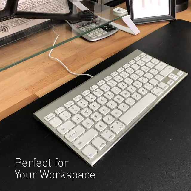 Alt view image 4 of 5 - Macally Wired Mini Keyboard and a Vertical Adjustable Laptop Stand, Modernize Your Office Space