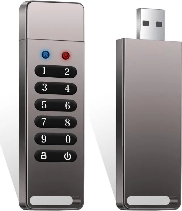 Main image of INNOPLUS Secure Flash Drive 256-bit, 64GB Encrypted USB Drive, USB 3.0 Hardware Encryption Flash Drive, Password Protected Flash Drive, Compatible for MAC/Windows/Linux/Embedded system-Gray