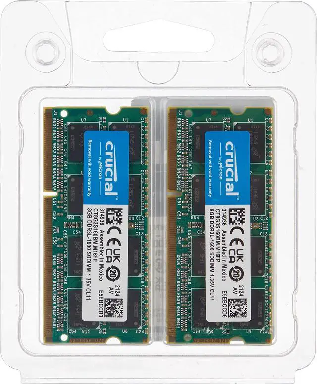 Alt view image 2 of 4 - Crucial RAM 16GB Kit (2x8GB) DDR3 1600 MHz CL11 Memory for Mac CT2K8G3S160BM