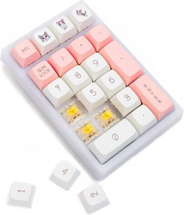 Alt view image 3 of 5 - BOYI TD21 Hot Swappable Numpad,21 Keys Mini Numpad Portable Keypad Bluetooth 5.0/2.4GHz/Wired Number Pad Keyboard PBT Keycaps RGB Backlit Type-C Mini Keyboard (BOYI Cute Cat XDA Keycaps)