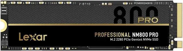 Main image of Lexar 512GB Professional NM800 PRO SSD PCIe Gen4 NVMe M.2 2280 Internal Solid State Drive, Up to 7450/3500 MB/s Read/Write, for PS5, Gamers and Creators, Black (LNM800P512G-RNNNG)