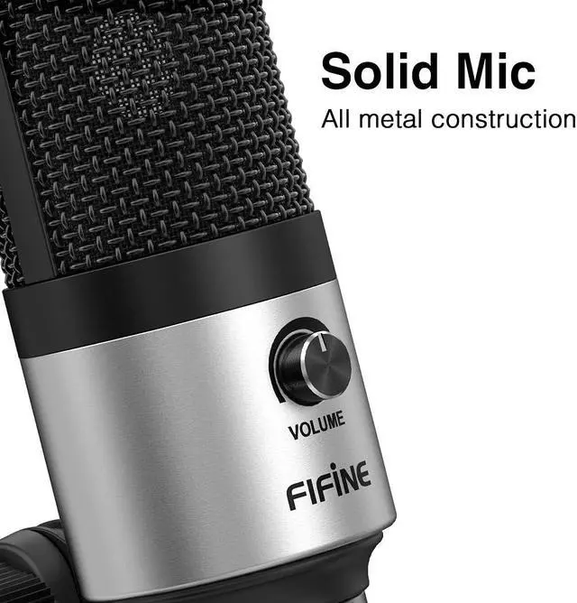 Alt view image 5 of 5 - FIFINE Voice Over Microphone and PS5 Headset, USB PC Computer Mic with Gain Control, White Gaming Headset with 7.1 Surround Sound for Zoom Video Meeting on Windows/Mac/PS4/PS5 (K669S+H6W)