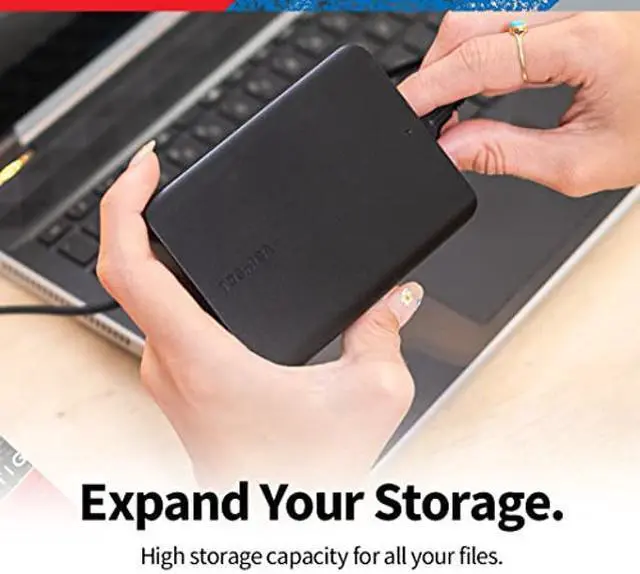 Alt view image 2 of 5 - Toshiba Canvio Basics 2TB Portable External Hard Drive USB 3.0, Black - HDTB520XK3AA
