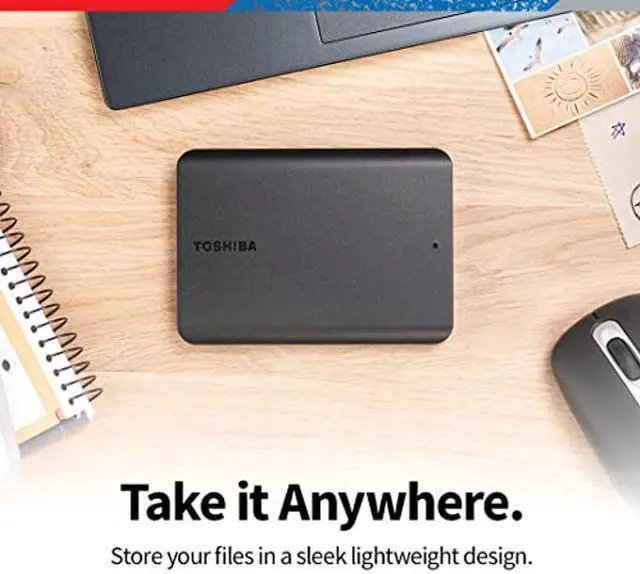 Alt view image 4 of 5 - Toshiba Canvio Basics 2TB Portable External Hard Drive USB 3.0, Black - HDTB520XK3AA