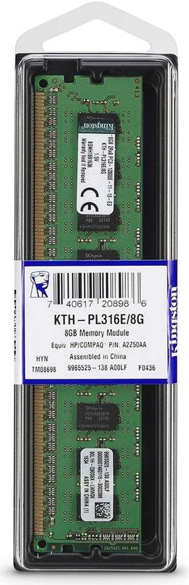 Alt view image 4 of 4 - Kingston Technology 8GB DDR3 1600MHz PC3-12800 ECC DIMM Memory for Select HP/Compaq Desktops KTH-PL316E/8G