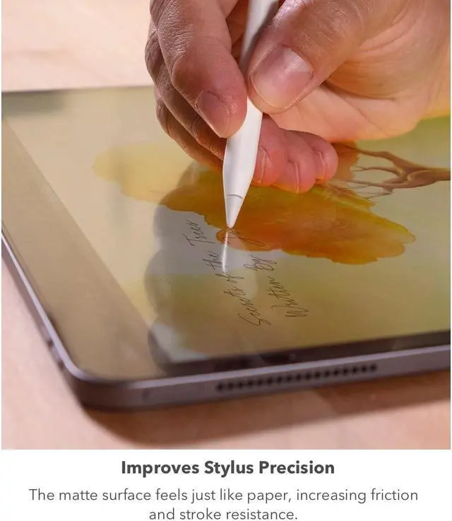 Alt view image 4 of 5 - ZAGG InvisibleShield GlassFusion+ Canvas Screen Protector - Made for Apple iPad (10th Gen) 10.9" - simulates writing or drawing on paper