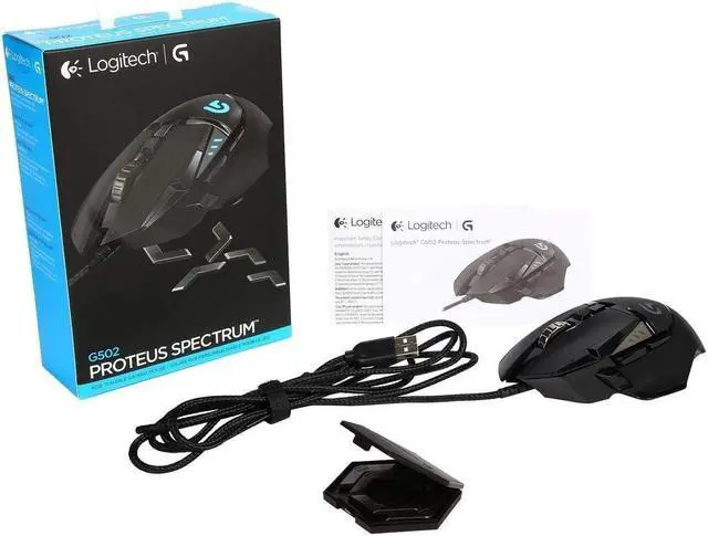Alt view image 5 of 5 - Logitech G502 Proteus Spectrum RGB Tunable Gaming Mouse, 12,000 DPI On-The-Fly DPI Shifting, Personalized Weight and Balance Tuning with (5) 3.6g Weights, 11 Programmable Buttons
