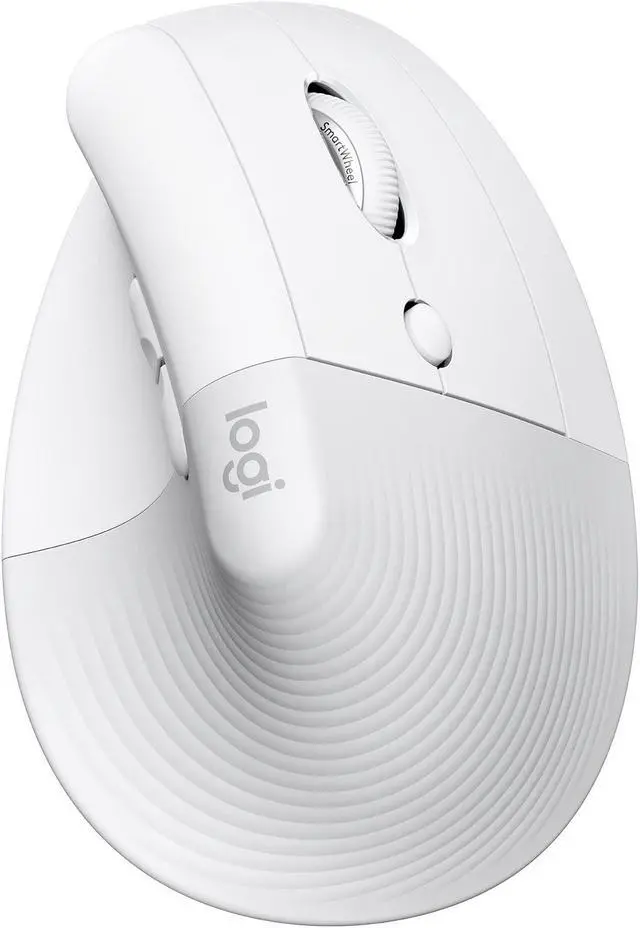 Main image of Logitech Lift Vertical Ergonomic Mouse, Wireless, Bluetooth or Logi Bolt USB receiver, Quiet clicks, 4 buttons, compatible with Windows/macOS/iPadOS, Laptop, PC - Off White