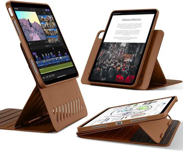Main image of ESR for iPad Air 11 Inch Case M2(2024), iPad Air 6th/5th/4th Gen Case (2024/2022/2020), Removable Magnetic Cover, Adjustable Portrait/Landscape Stand with Raised Screen View, 9 Standing Angles, Brown