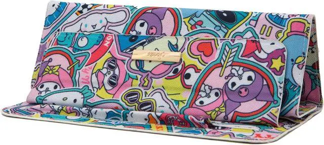 Alt view image 2 of 5 - Sonix x Sanrio Sleeve, Canvas Foldable Case and Stand Compatible with iPad and Tablet Devices (Hello Kitty and Friends Sticker Party)
